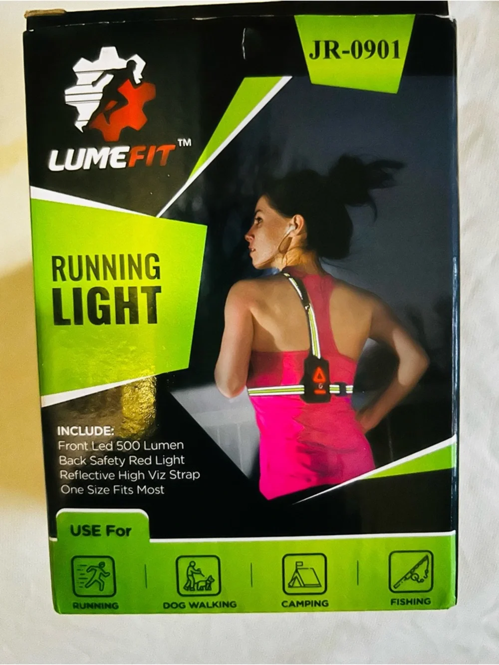 Running Light - Pink Reflective Safety Strap with Red Back Light